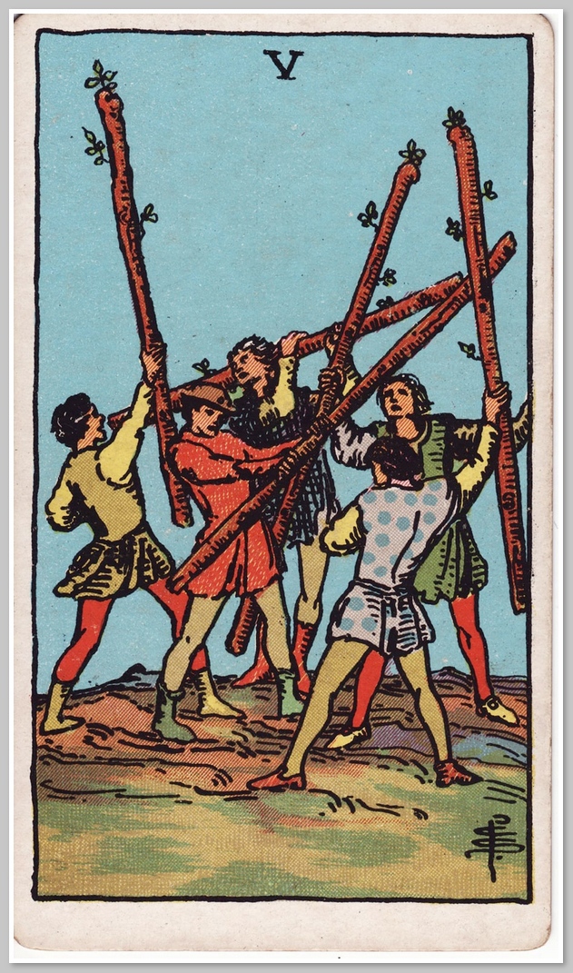 Ý nghĩa lá bài Five of Wands