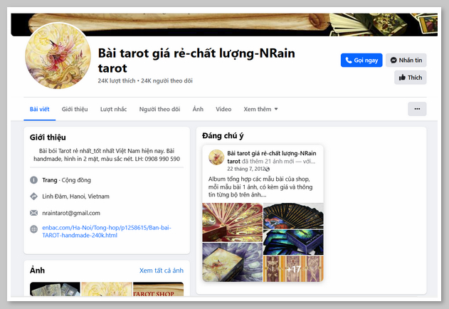 NRain shop - địa chỉ mua bài Tarot ở Hà Nội uy tín 